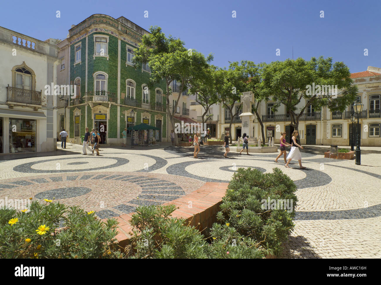 Lagos, der Praça Luis De Camões, Praca de Luis Camões, Quadrat, der Algarve, Portugal Stockfoto