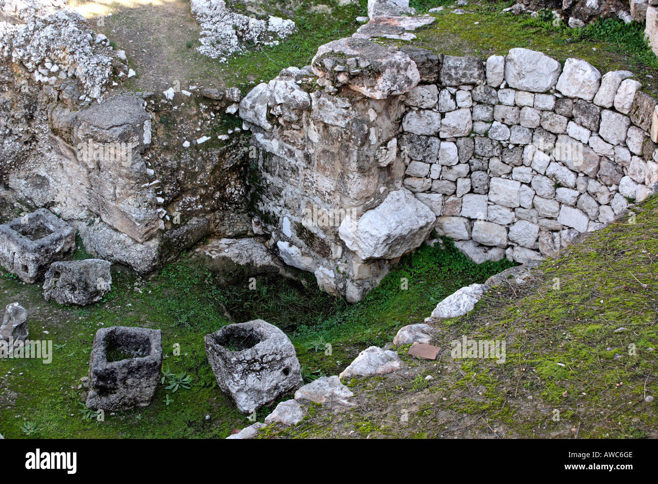 Israel Jerusalem der Teich von Bethesda die Bäder Stockfoto