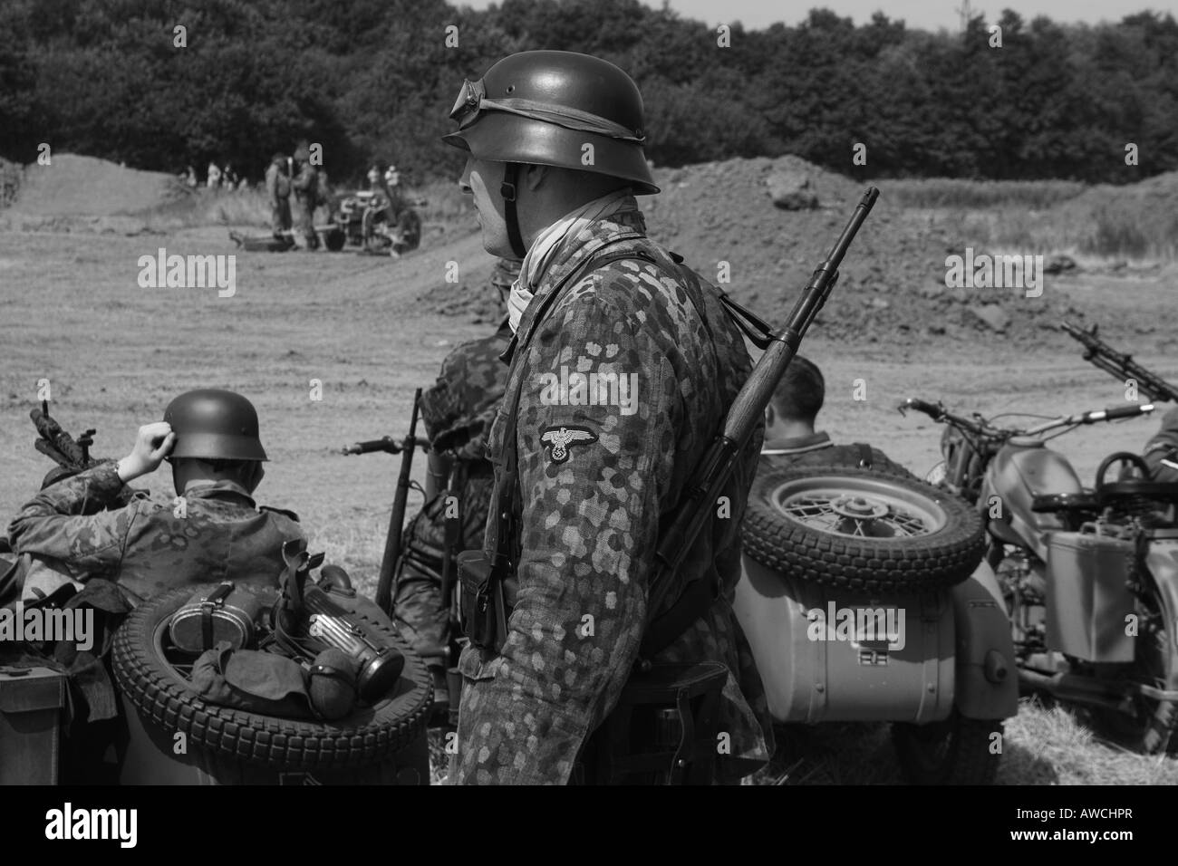 Deutsche Soldaten auf Kent Tank Show Stockfoto