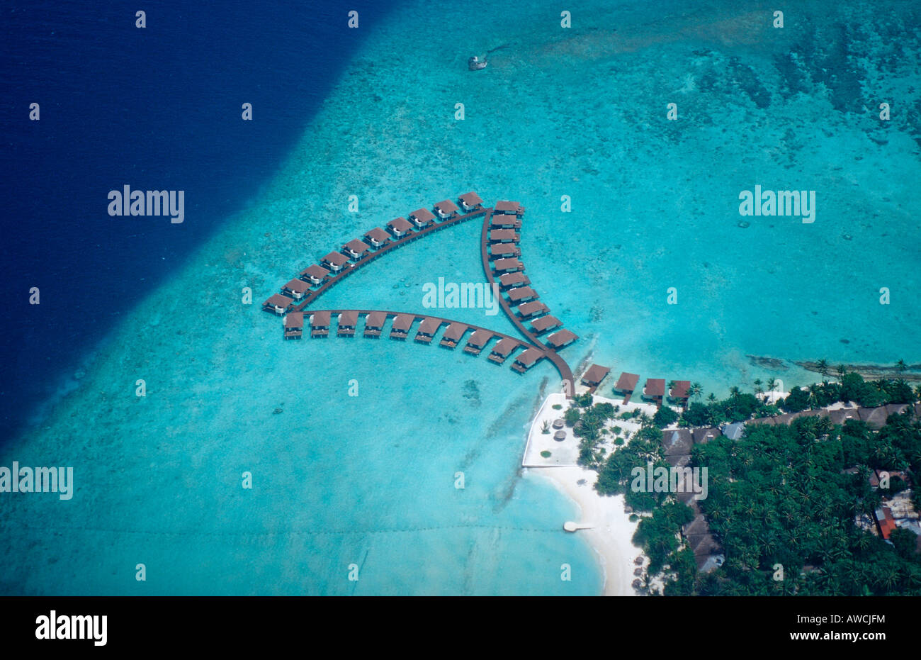 Luftaufnahme der Malediven Insel Malediven Indischer Ozean Süd Male Atoll Stockfoto