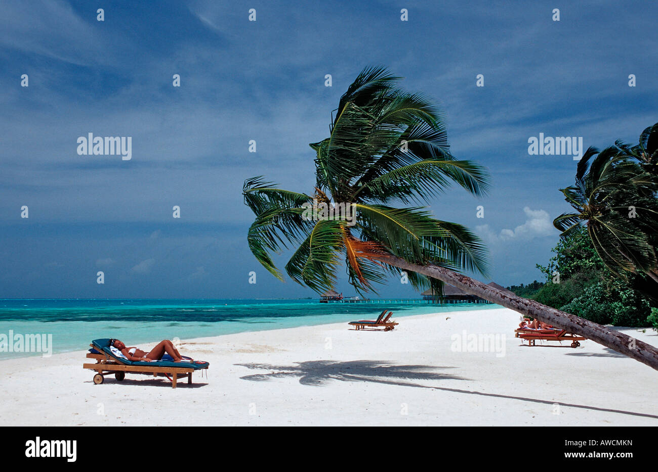 Strand auf Maledivian Insel Malediven Indischer Ozean Medhufushi Meemu Atoll Stockfoto