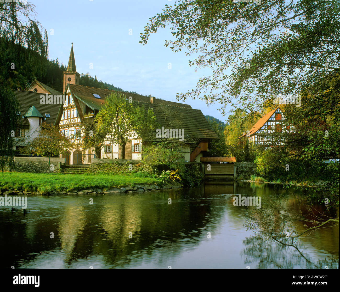 Schiltach Baden-Württemberg Deutschland oberhalb des Flusses Schiltach Stockfoto