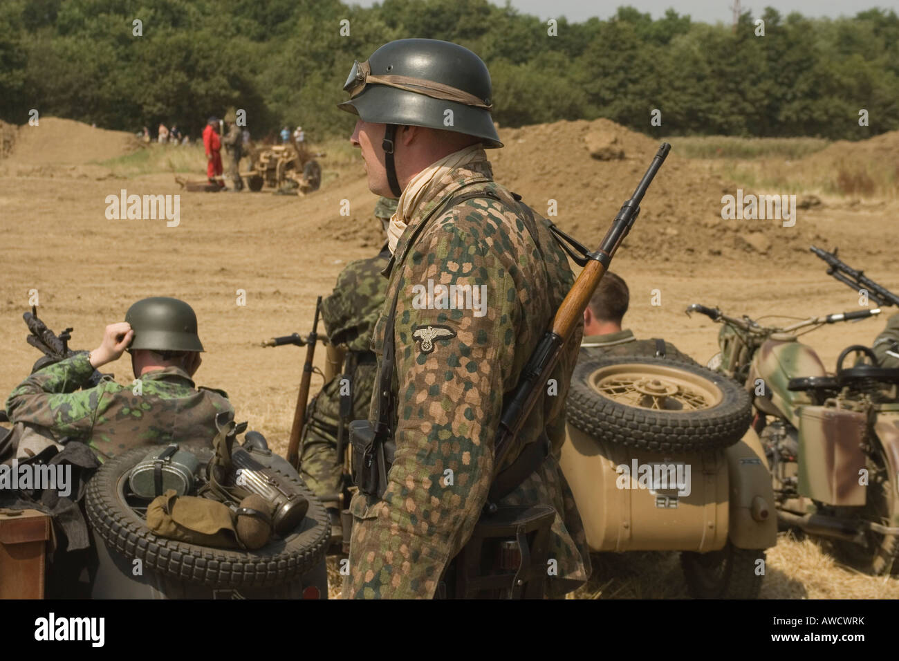 Deutsche Soldaten auf Panzer Show Stockfoto