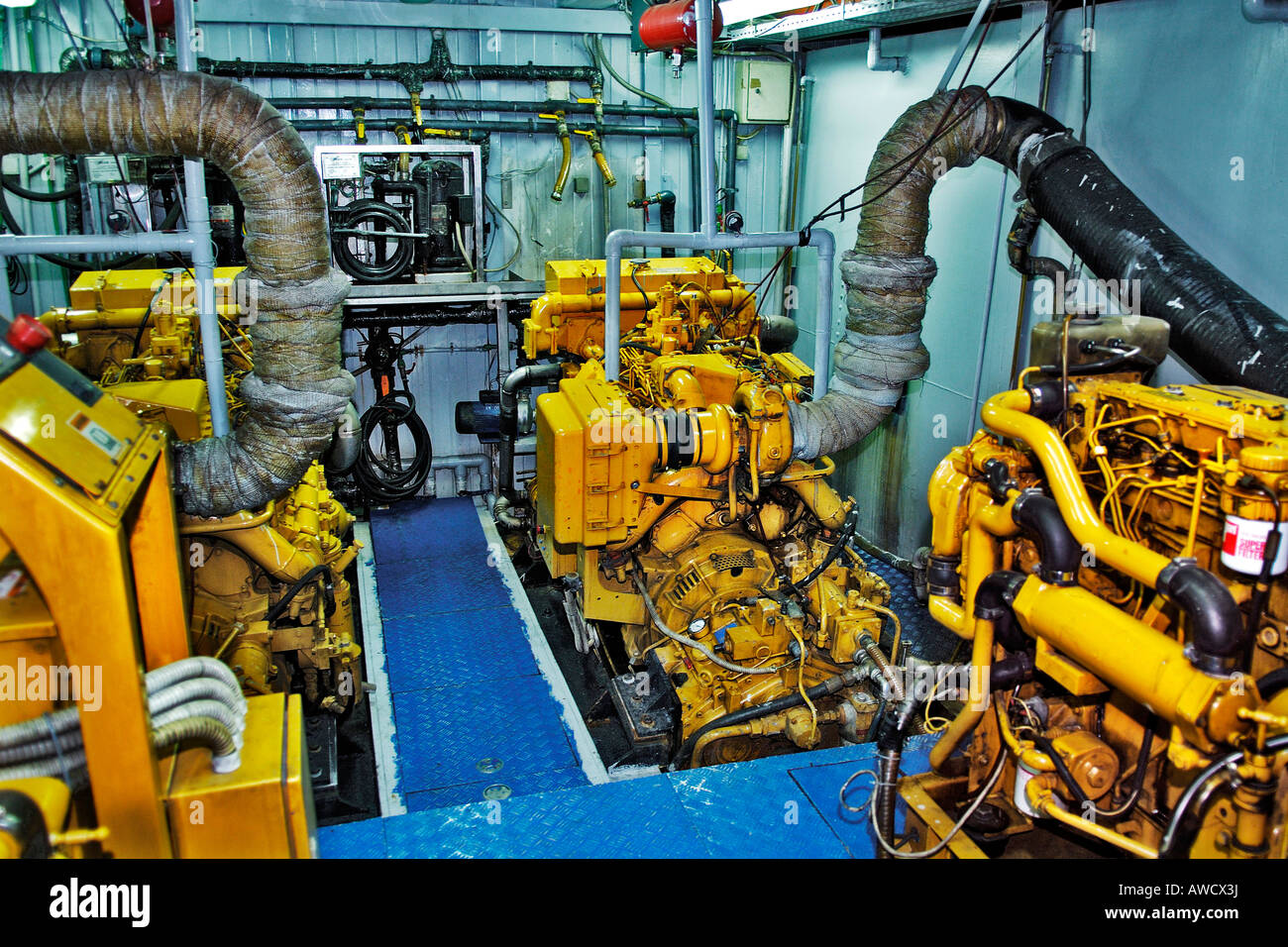 Maschinenraum des der Heaven Saphir, Divingboat, Ägypten Stockfoto