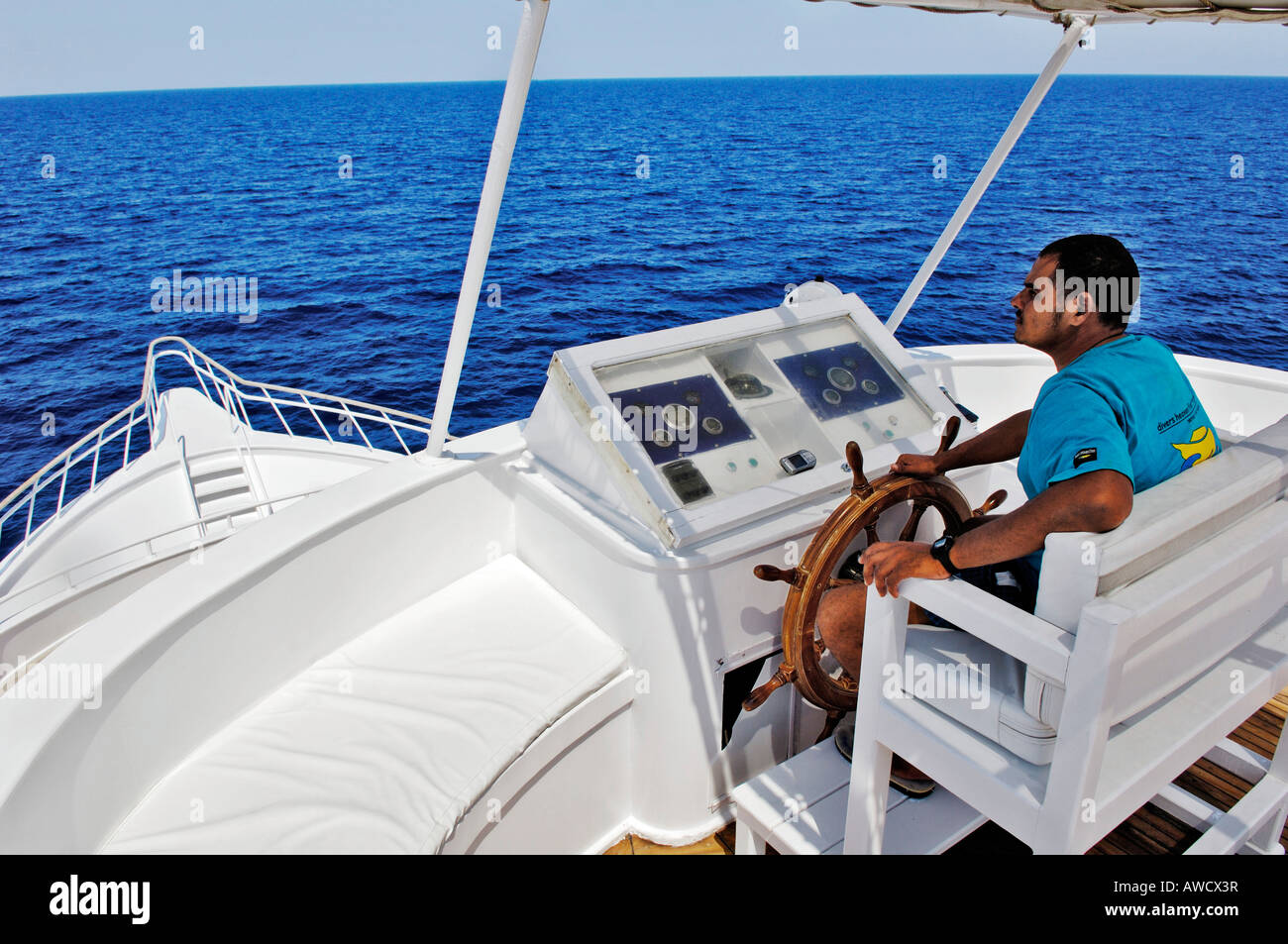 Ägyptische Skipper von einem Touristenboot, Rotes Meer, Ägypten Stockfoto