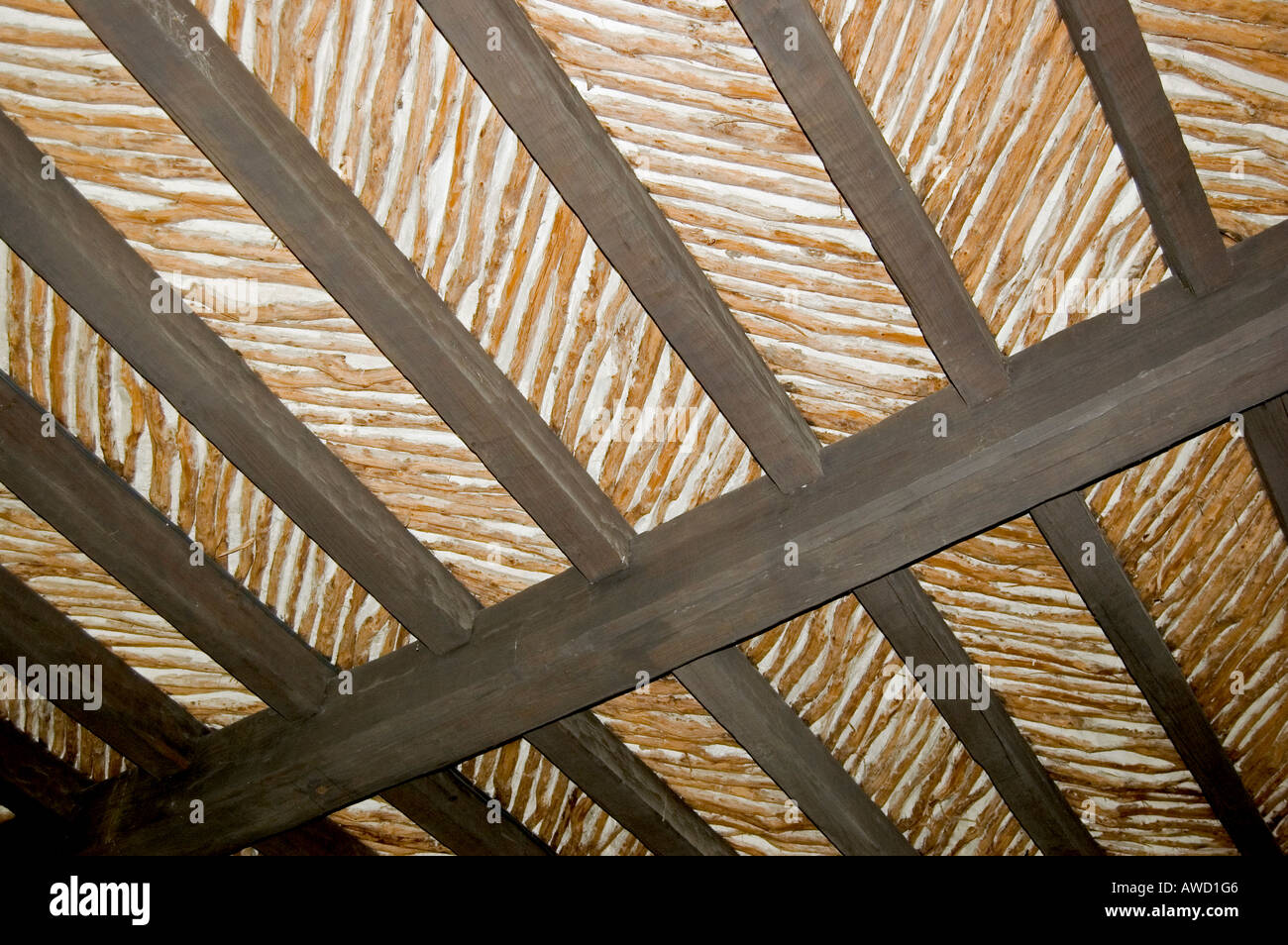 Wooden Ceiling Pattern Old Spanish Stockfotos Wooden