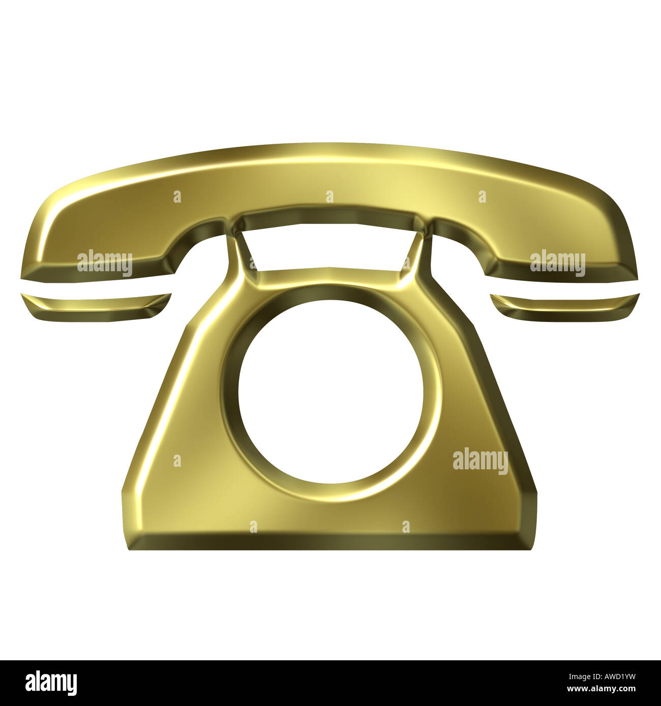 3D golden Telefon Stockfoto