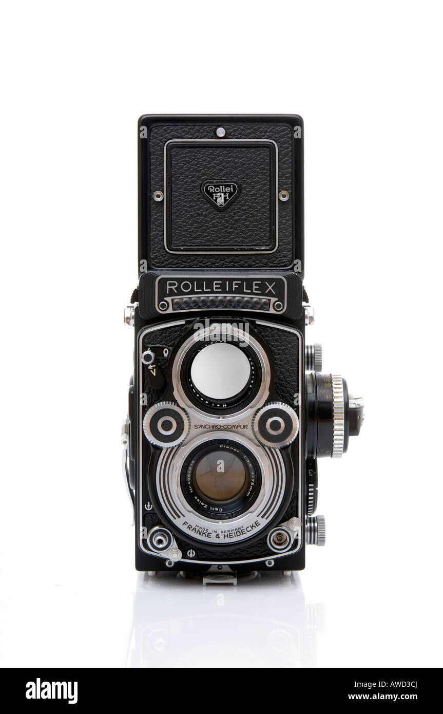 Rolleiflex, Mittelformat Objektiv Doppelkamera Stockfoto