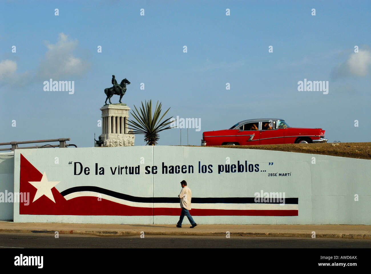 Politische Propaganda, Wandgemälde in Havanna, Kuba, Karibik, Amerika Stockfoto