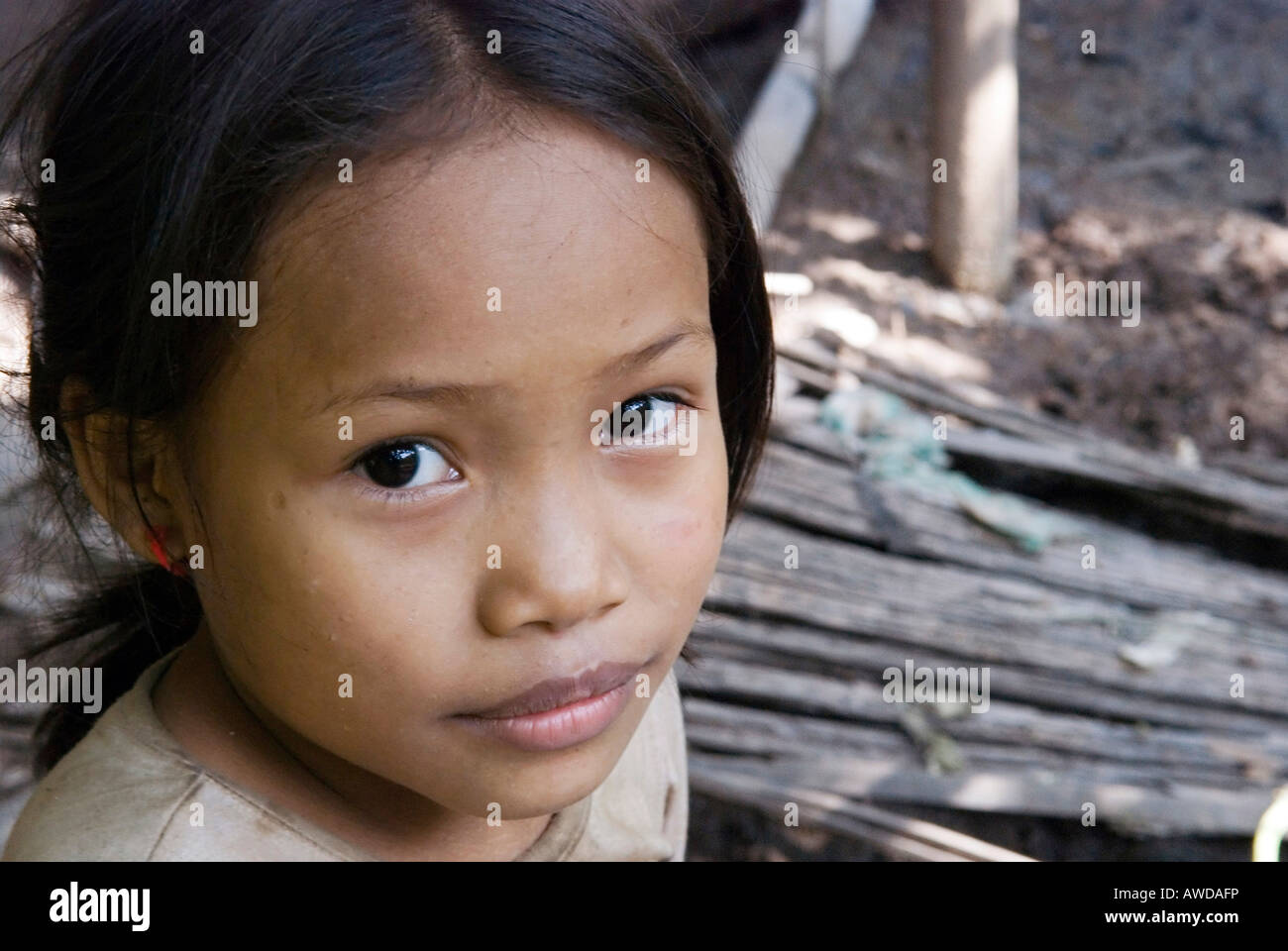Porträt eines Mädchens, Flüchtlingslager Ei Tu Hta, IDP-Gebiet grenzt an Thailand in der Nähe von Mae Sariang, Birma Stockfoto
