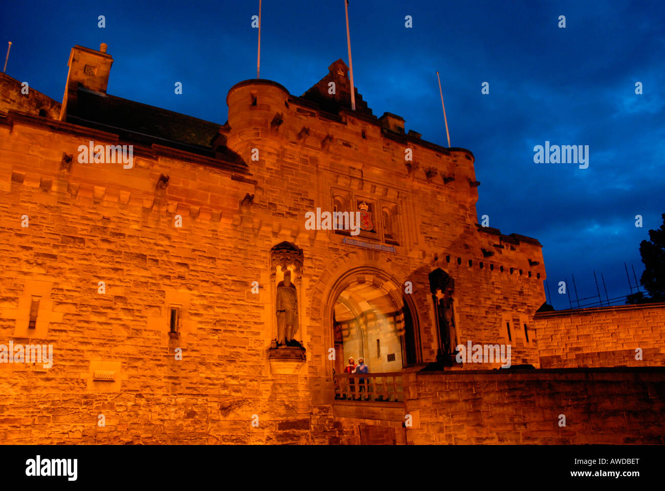 Edinburgh Castle in der Nacht, Edinburgh, Schottland Stockfoto