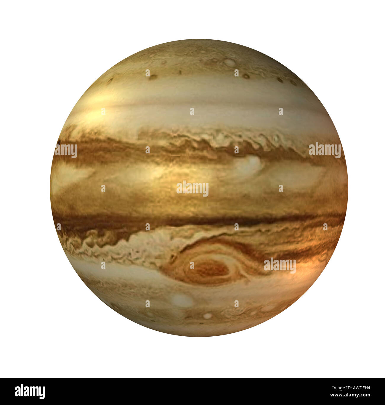 Das Jupiter ist der fünfte Planet im Sonnensystem und Gasriesen der große rote Fleck ist ein Zyklon und ein Markenzeichen für die lar Stockfoto