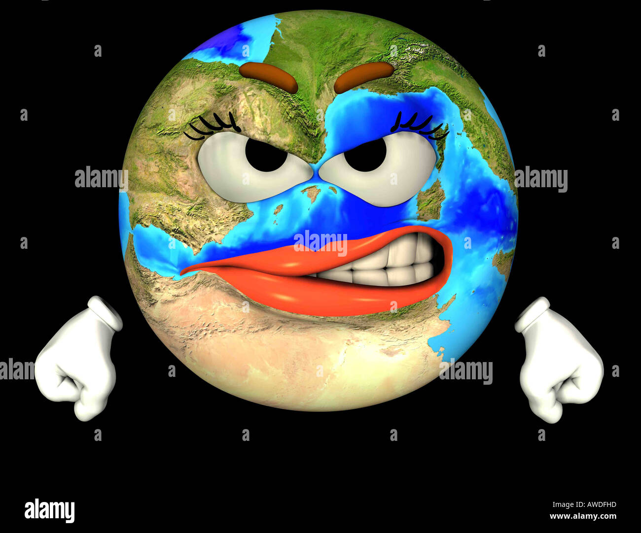 aggressive earthearth Stockfoto