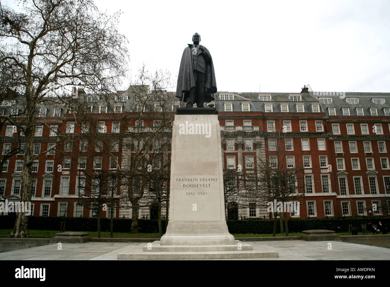 Statue von Franklin Delano Roosevelt am Grosvenor Square in London Stockfoto