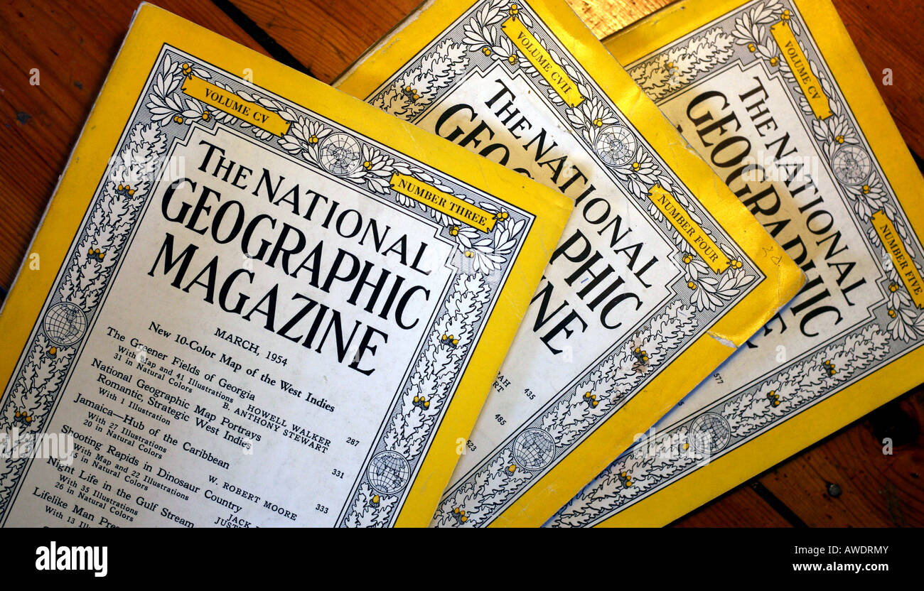 Abdeckungen der 1950er Jahre National Geographic Magazine: nur zur redaktionellen Nutzung Stockfoto