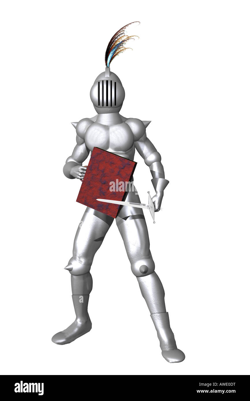 Geschäft Ritter in glänzender Rüstung. Stockfoto