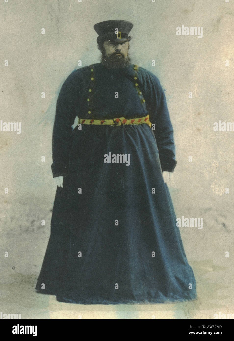Russische Postkarte der Kutscher postalisch verwendet 1904 Stockfoto