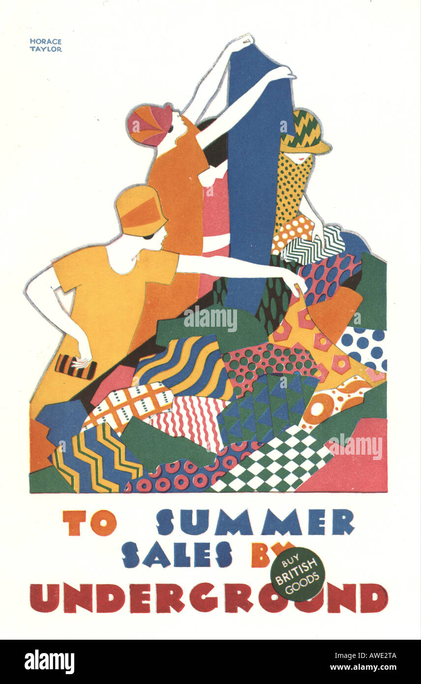Londoner U-Bahn Plakat von Horace Taylor ca. 1925 Stockfoto