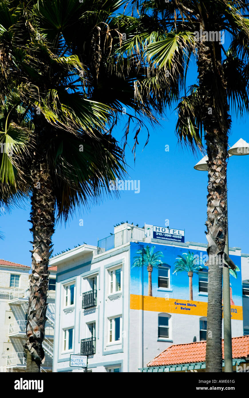 Hotel in Venice Beach Kalifornien Stockfoto