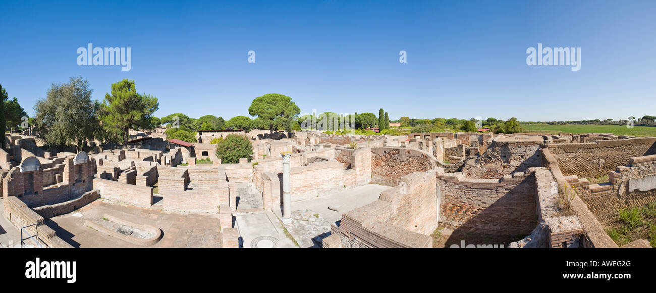 Alte Bäder mit Mosaikböden in Ostia Antica archäologischen Stätte, Rom, Italien, Europa Stockfoto