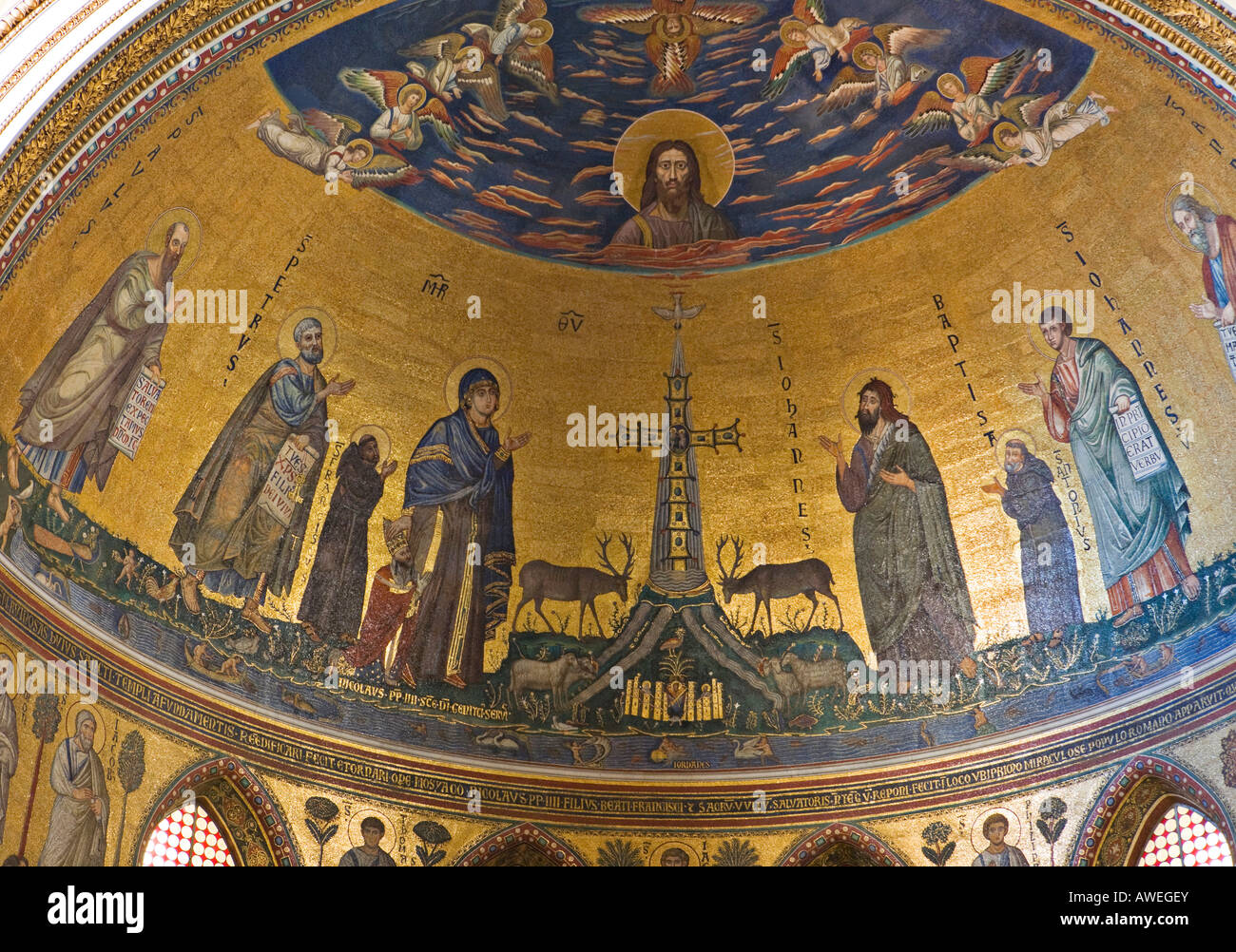 Apsis mit Mosaiken, Basilika St. John Lateran, Rom, Italien, Europa Stockfoto