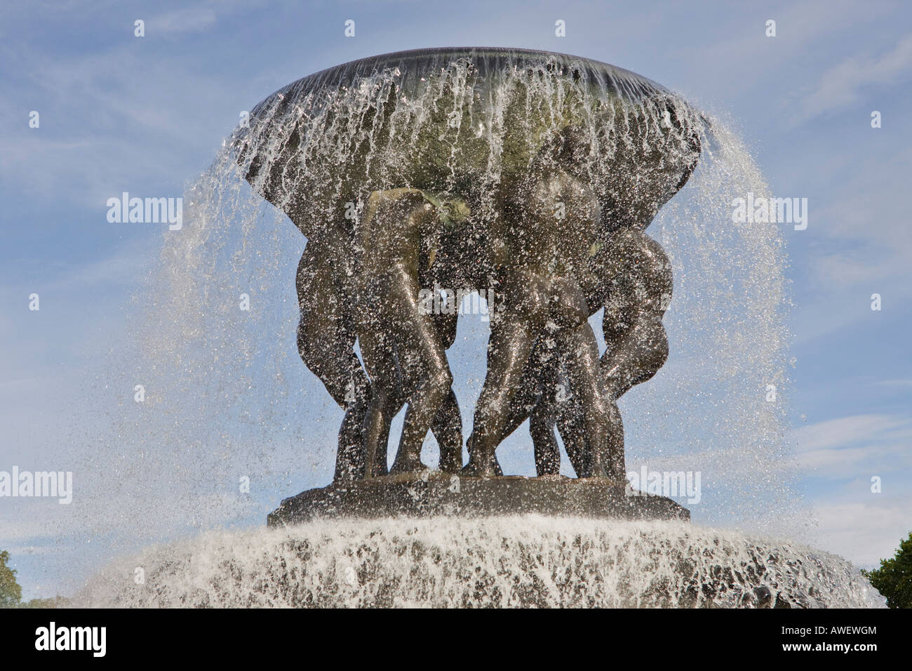 Springbrunnen im Vigeland-Skulpturenpark in Frogner Park, Oslo, Norwegen, Skandinavien, Europa Stockfoto