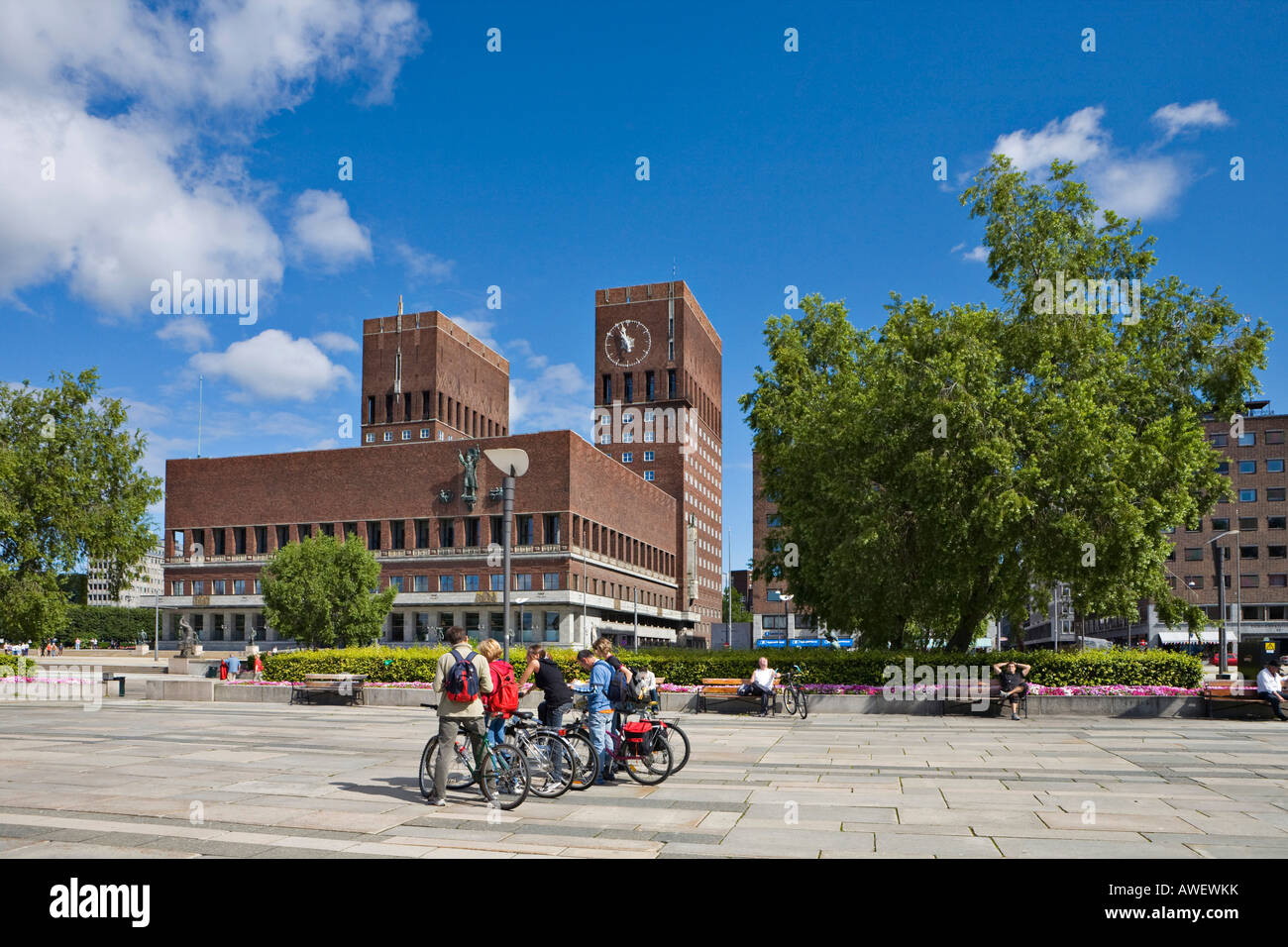 Rådhuset (Bauhaus-Stil Rathaus, 1950), Oslo, Norwegen, Skandinavien, Europa Stockfoto