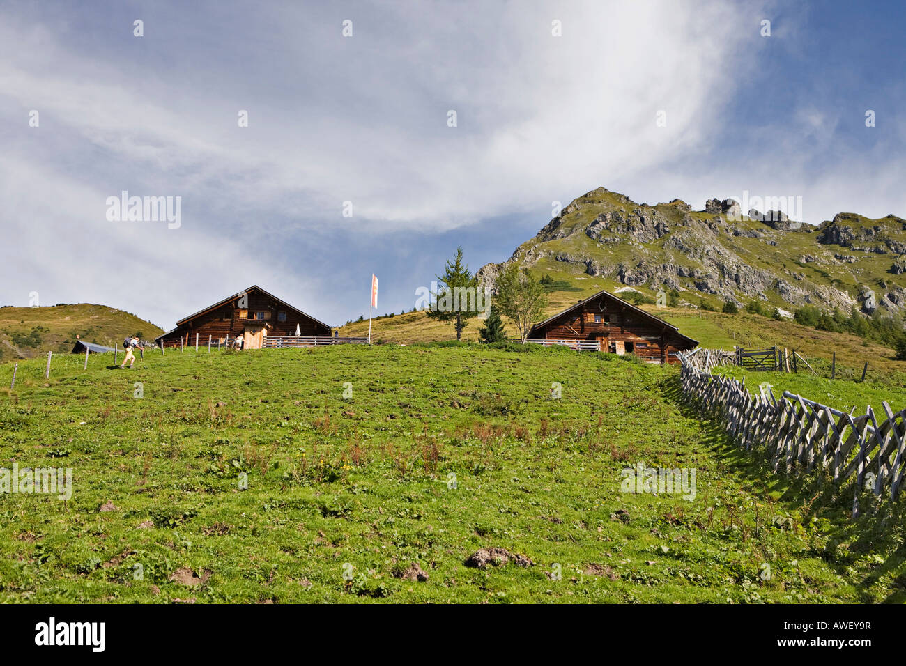 Die Draugsteinalm (1779m) besteht aus zwei Berghütten, Großarltal, Salzburg, Österreich, Europa Stockfoto