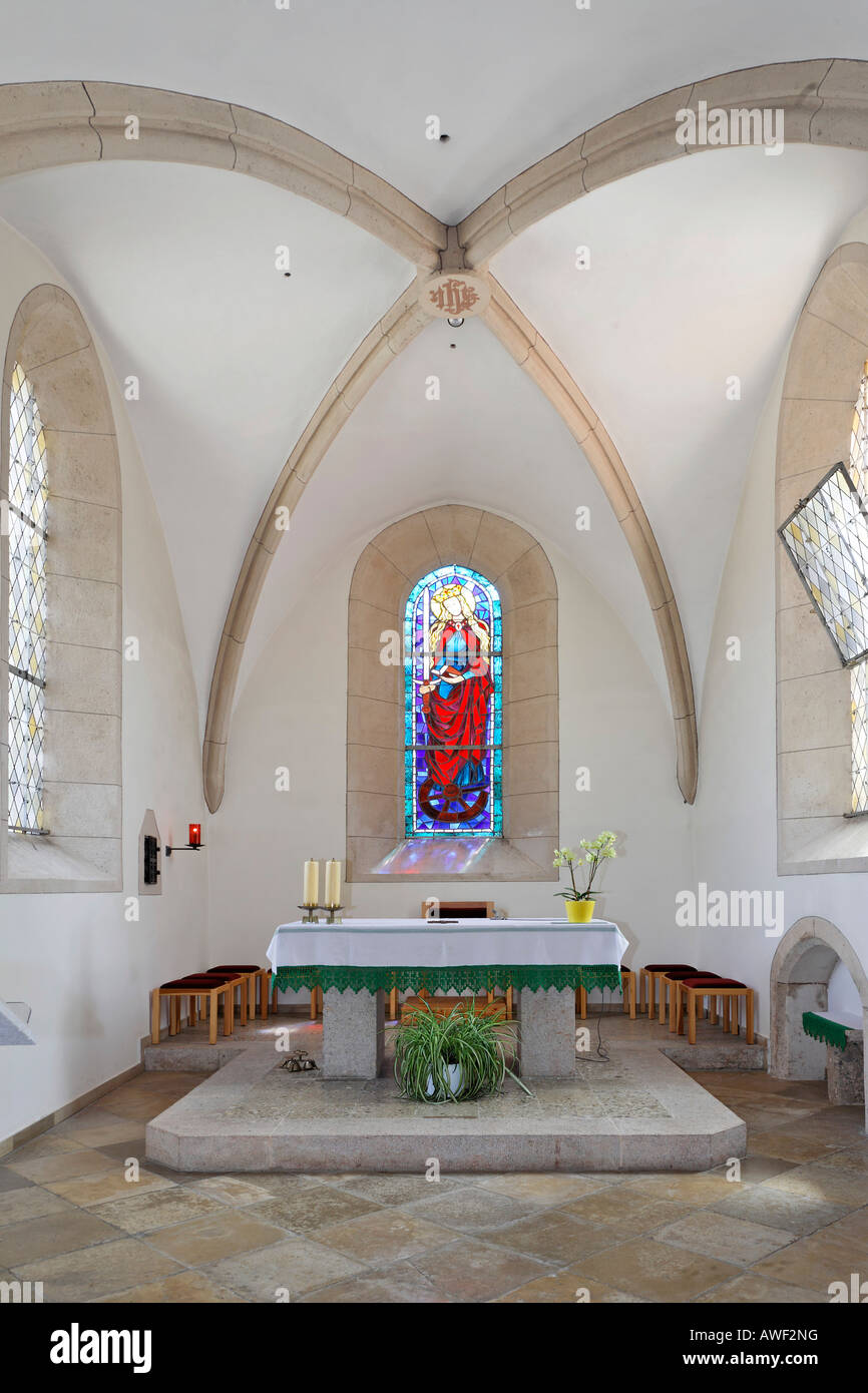 Chor, Kirche in Lindabrunn, Triestingtal (Triesting-Tal), Niederösterreich, Österreich Stockfoto