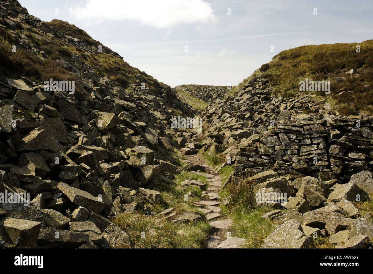 Stillgelegten Steinbruch im Peak District Derbyshire UK Stockfoto