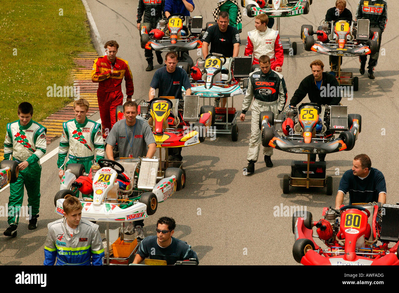 Deutsche Meisterschaften Kartracing, Kart verfolgen in Ampfing, Upper Bavaria, Bayern, Deutschland, Europa Stockfoto