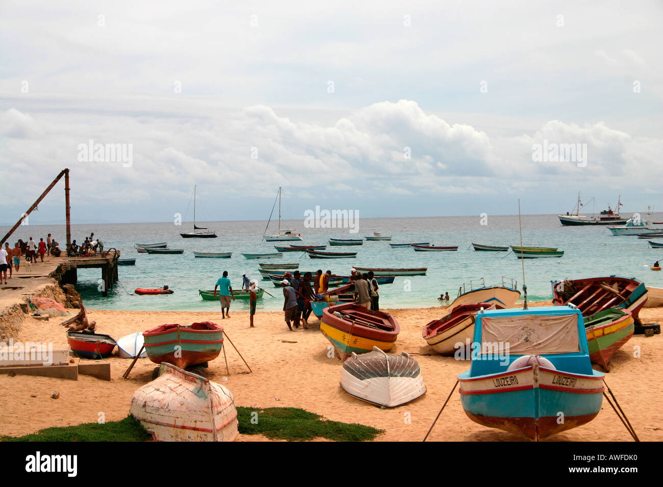 Die farbigen Hafen der Insel Sal, Kap Verde Stockfoto