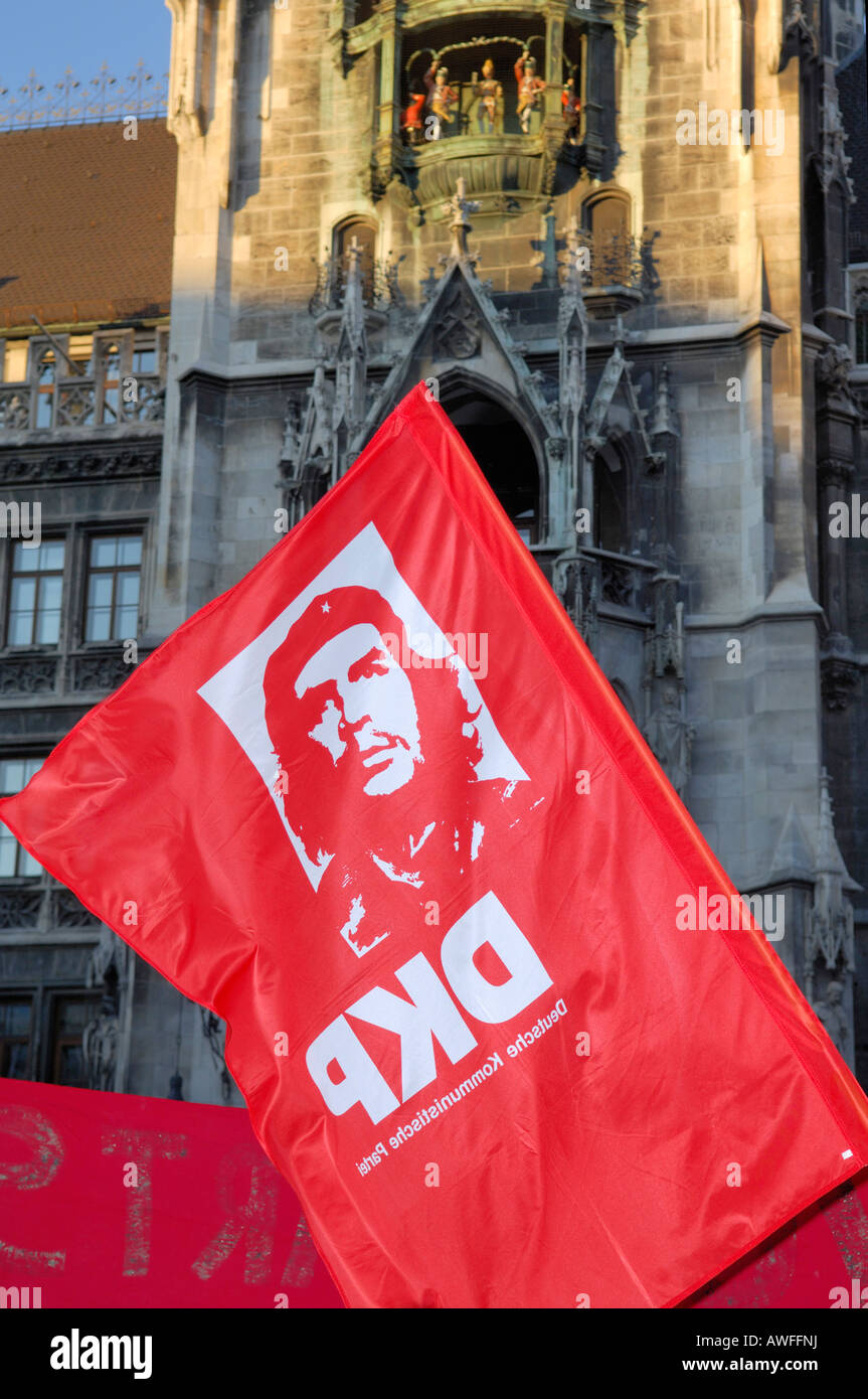 Demonstration, politische Kundgebung auf dem Marienplatz in München gegen die Münchner Sicherheitskonferenz Security Policy 2008, München, Uppe Stockfoto