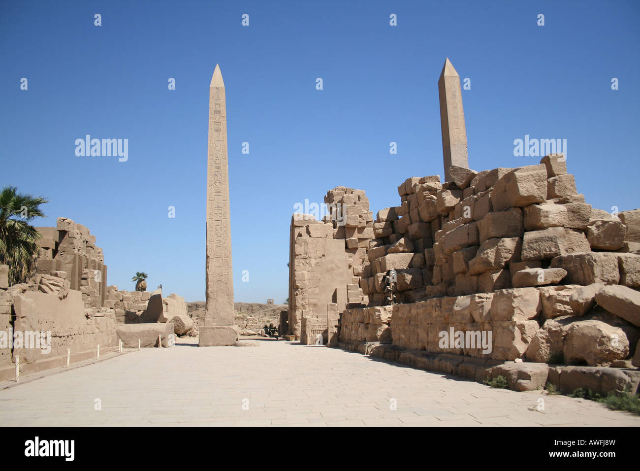 Karnak Tempel Ancient Egyptian Monument [el-Karnak, in der Nähe von Luxor, Ägypten, arabische Staaten, Afrika]. Stockfoto