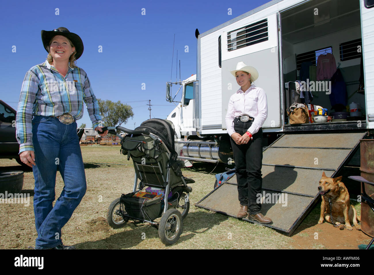 Anwärter auf Mt Isa rodeo Stockfoto