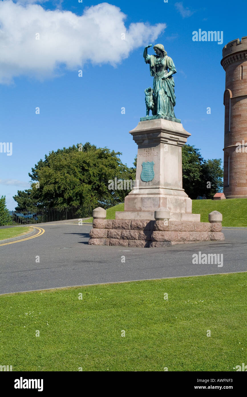 dh Flora MacDonalds Statue INVERNESS INVERNESSSHIRE Scottish Jacobite Monument macdonald Schottland historische schottische Denkmäler 1745 Rebellion Stockfoto