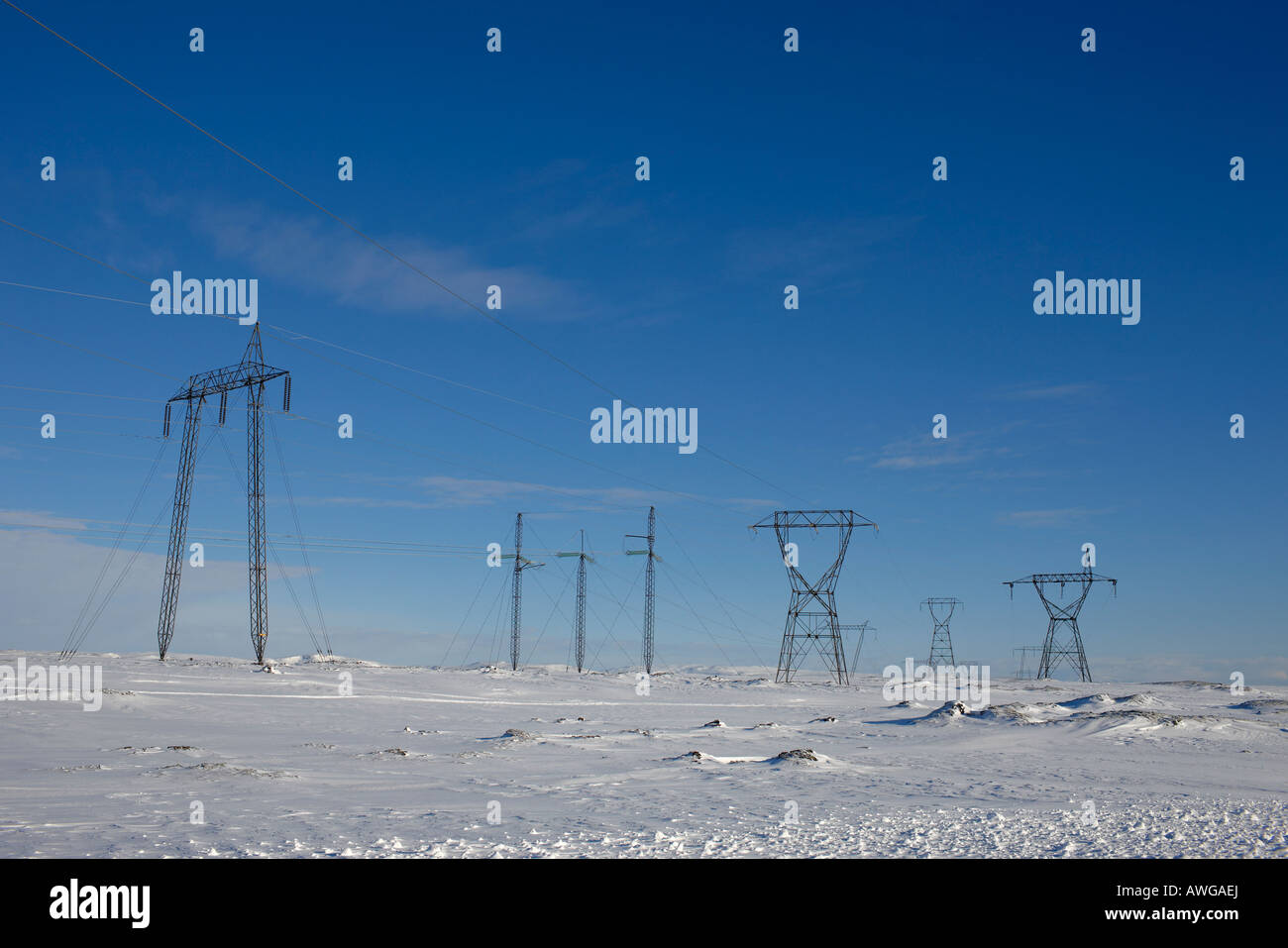 Masten in Hellisheidi Island Stockfoto