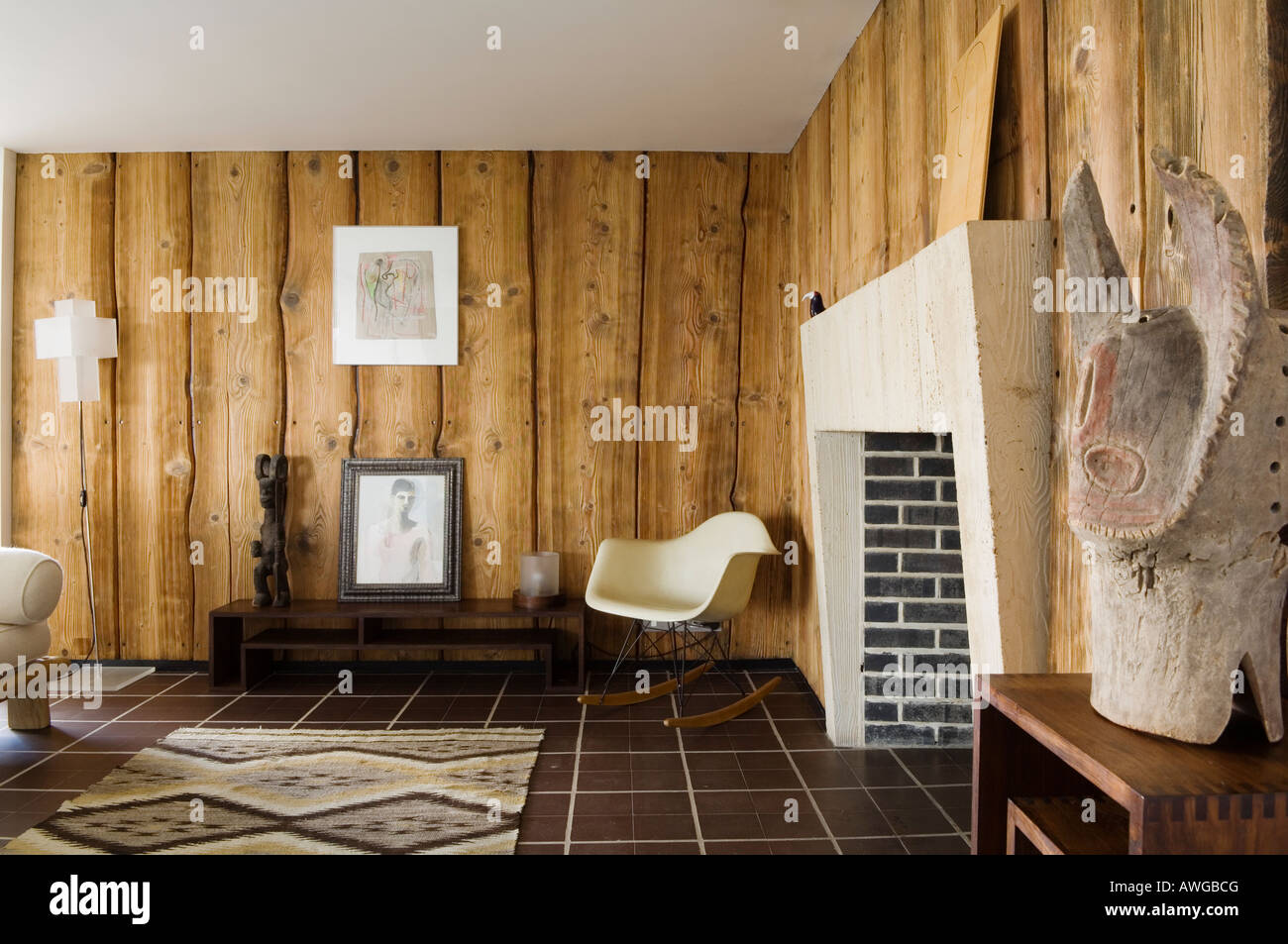 moderne penthouse wohnung, wohnzimmer mit eames chair in 1930er jahren moderne penthouse, Design ideen