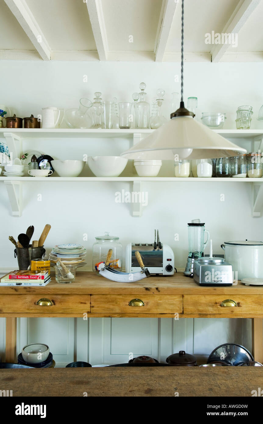 Teilansicht der Küche im Haus eines bekannten Londoner Küchenchefs Stockfoto