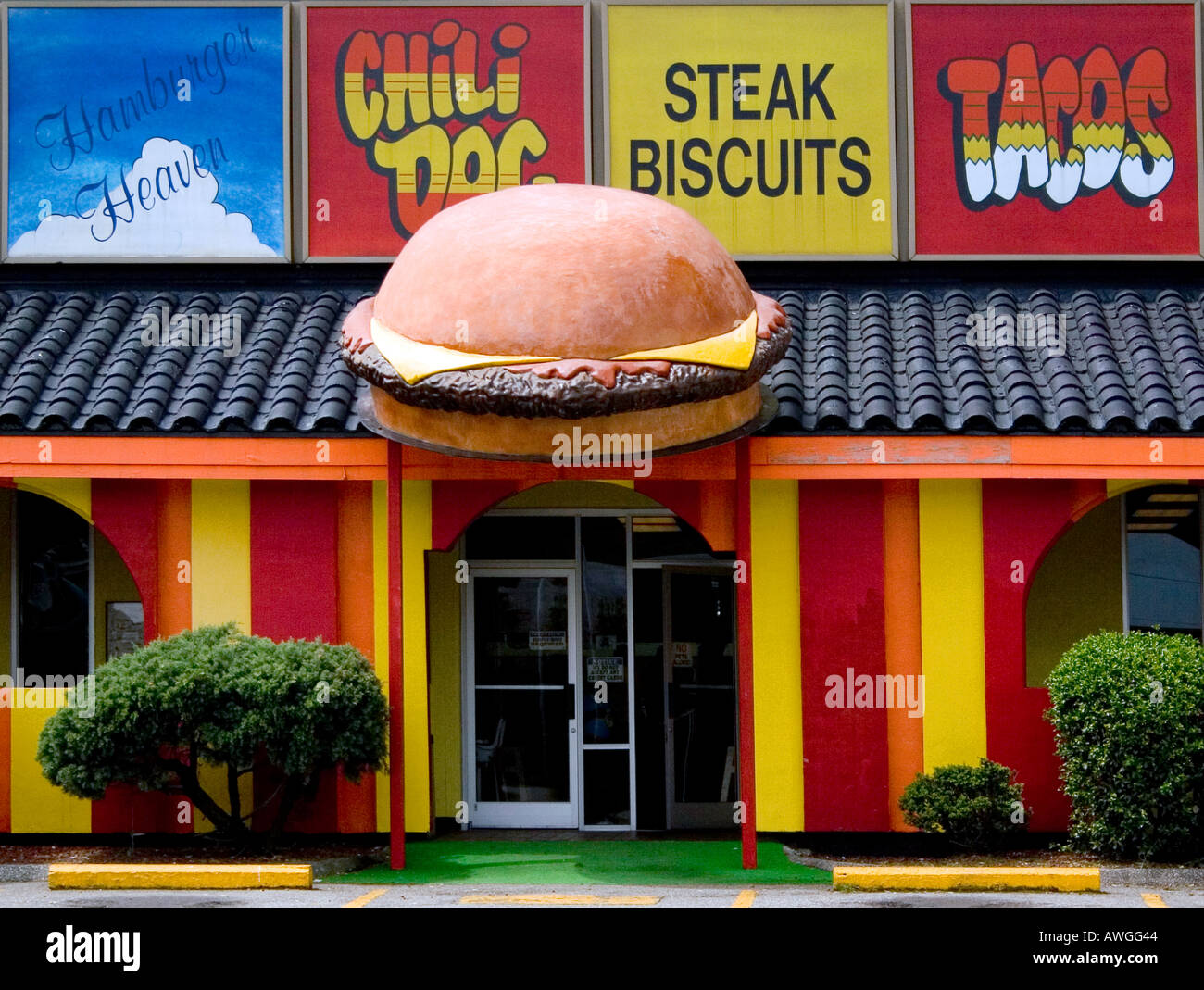 Hamburger Heaven Fastfood-Restaurant am südlich der Grenze befindet sich in Dillon, South Carolina Stockfoto