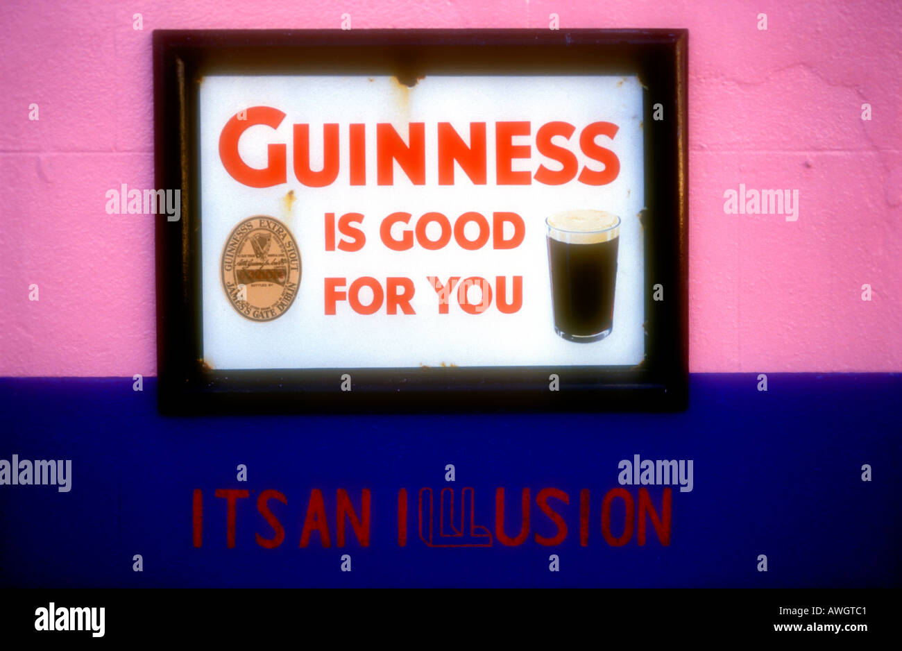 Guinness ist gut für Sie. Pub Schild Dublin County Dublin Irland. Stockfoto