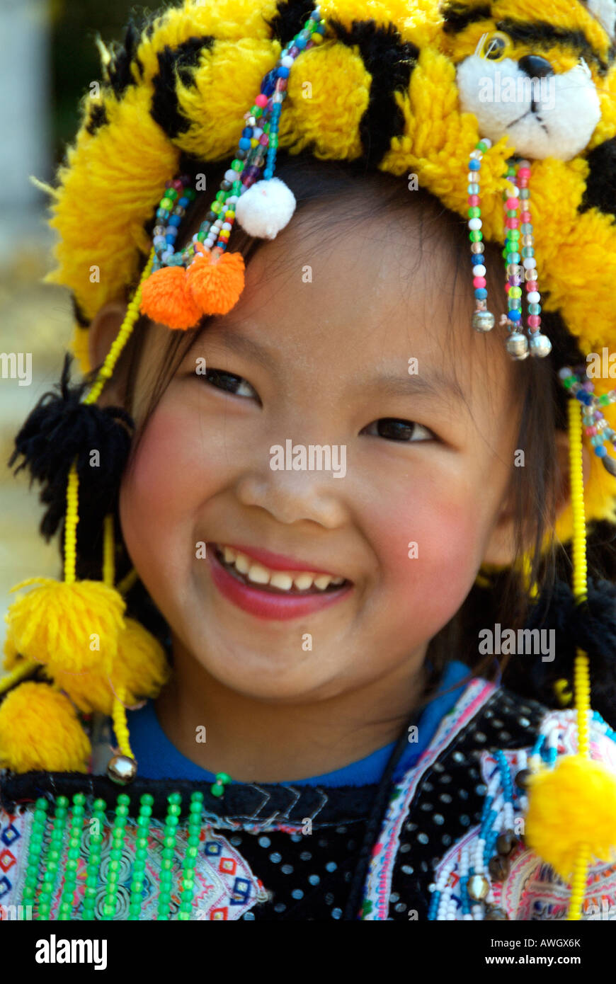 Hill Tribe Mädchen Wat Phra, dass Doi Suthep Chiang Mai Thailand Stockfoto