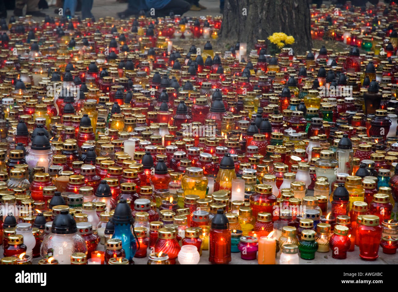 Leuchten für diejenigen nicht vergessen, Allerseelen, Gdansk-Srebrzysko, Polen Stockfoto