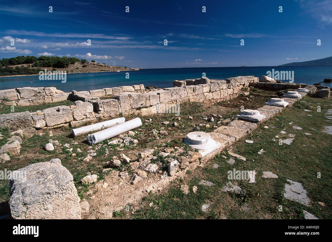 Griechenland, Athen, Peloponnes, Kekhries, Reste römischer Hafen Stockfoto