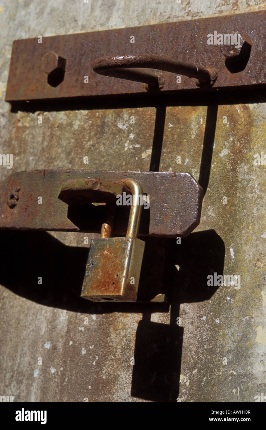 Lagerung Gebiet Vorhängeschloss Stockfoto