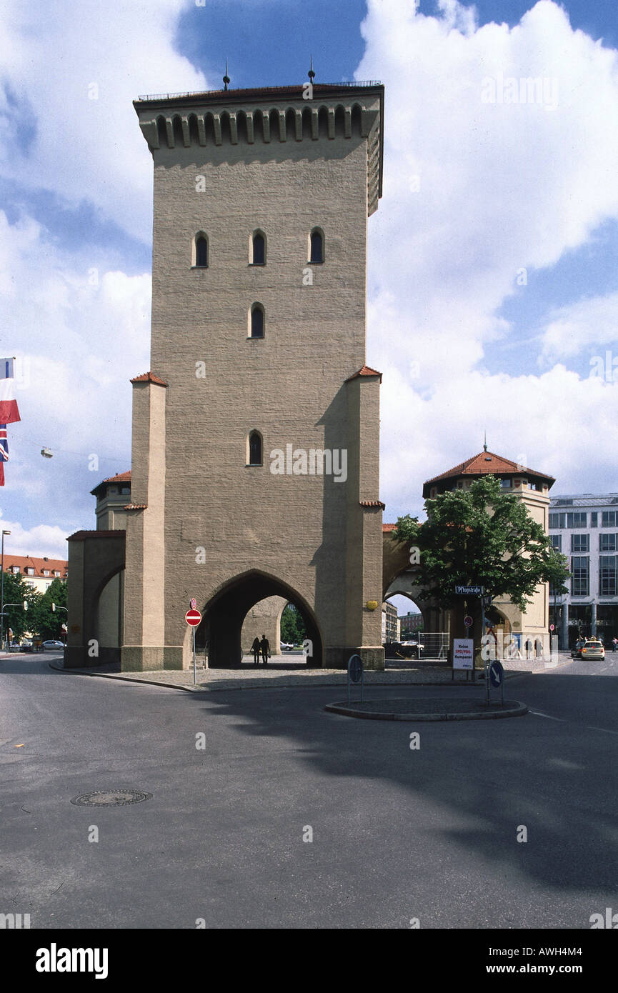 Deutschland, Bayern, München, Isartor, Einzug in die Stadt durch den Südosten durch zentrale Turm der ursprünglichen Befestigungsanlagen, Stockfoto