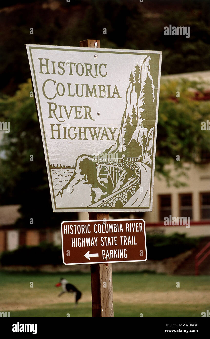 USA, Pacific Northwest, Oregon, Historic Columbia River Highway, Schilder Stockfoto