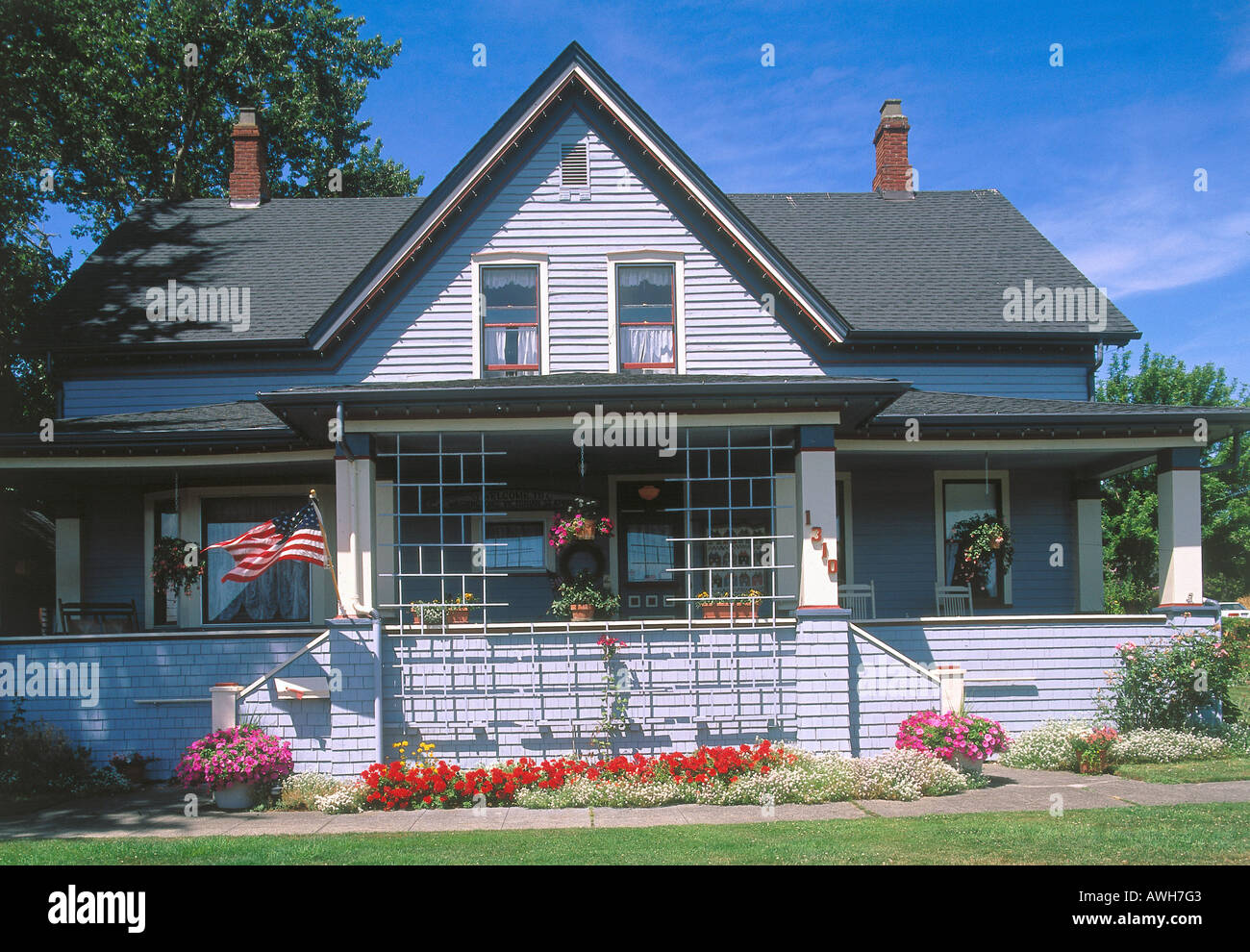 USA, Pacific Northwest, US-Bundesstaat Washington, Port Townsend, blaue Möwe Inn, ca. 1868, Stockfoto