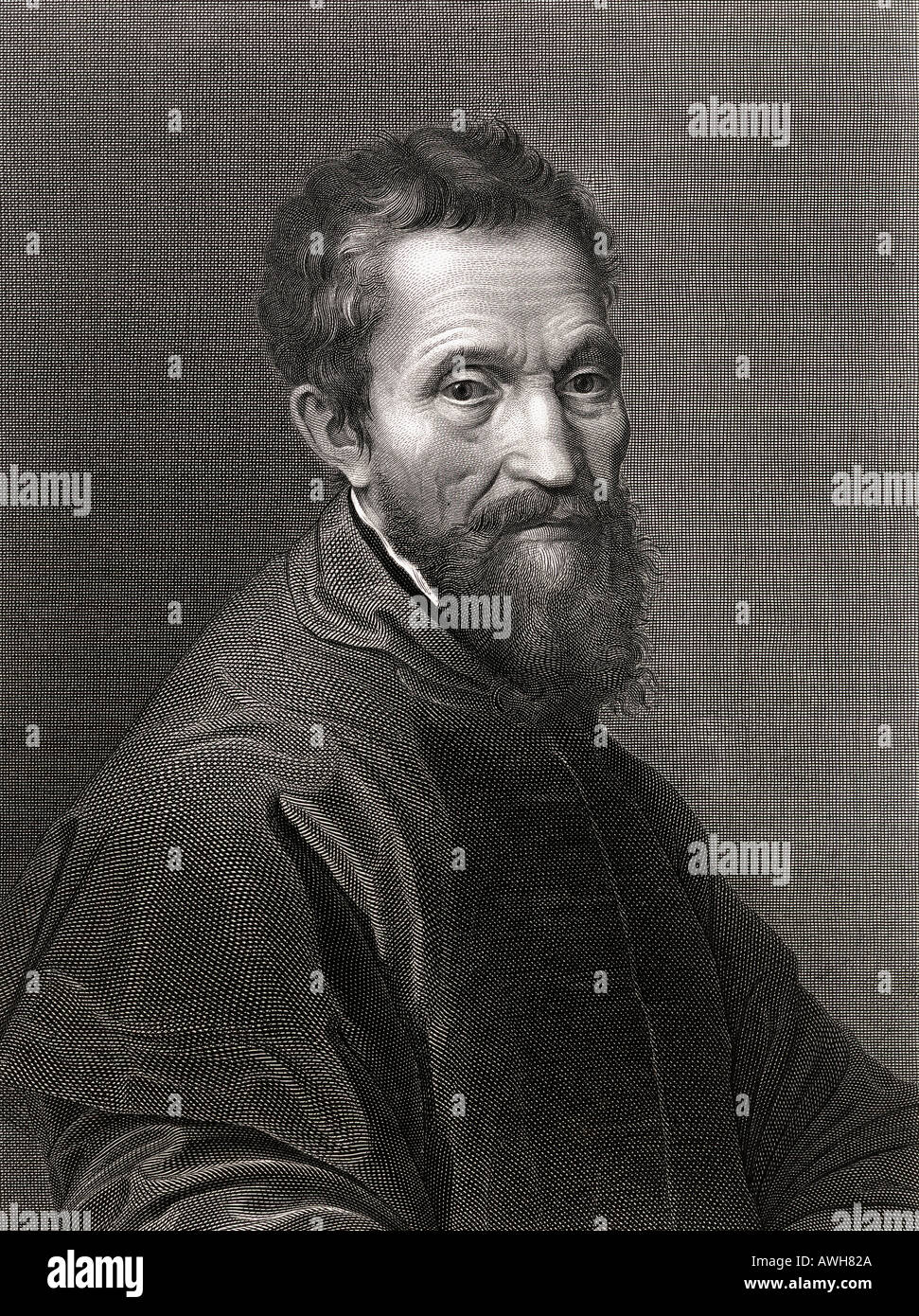 Michelangelo di Lodovico Buonarroti Simoni, 1475 - 1564. Italienischen Hochrenaissance Maler, Bildhauer, Architekt und Dichter. Stockfoto