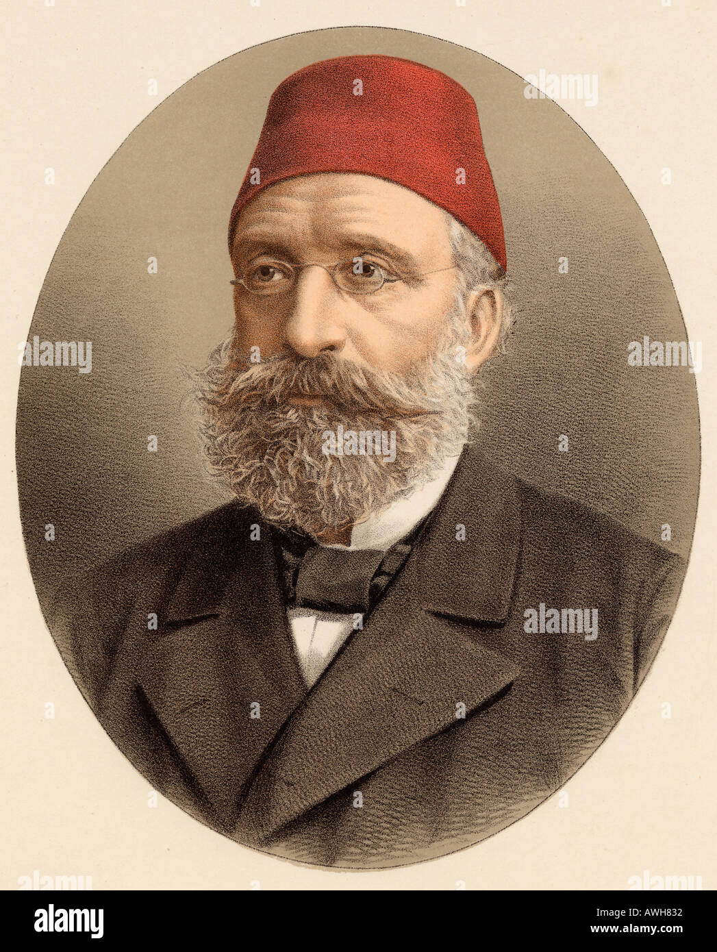 Sefik Ahmed Midhat Pascha oder Pasa, 1822-1883. Osmanische Theoretiker, Demokraten und der Großwesir des Osmanischen Reiches. Von einem Foto von Adele Stockfoto